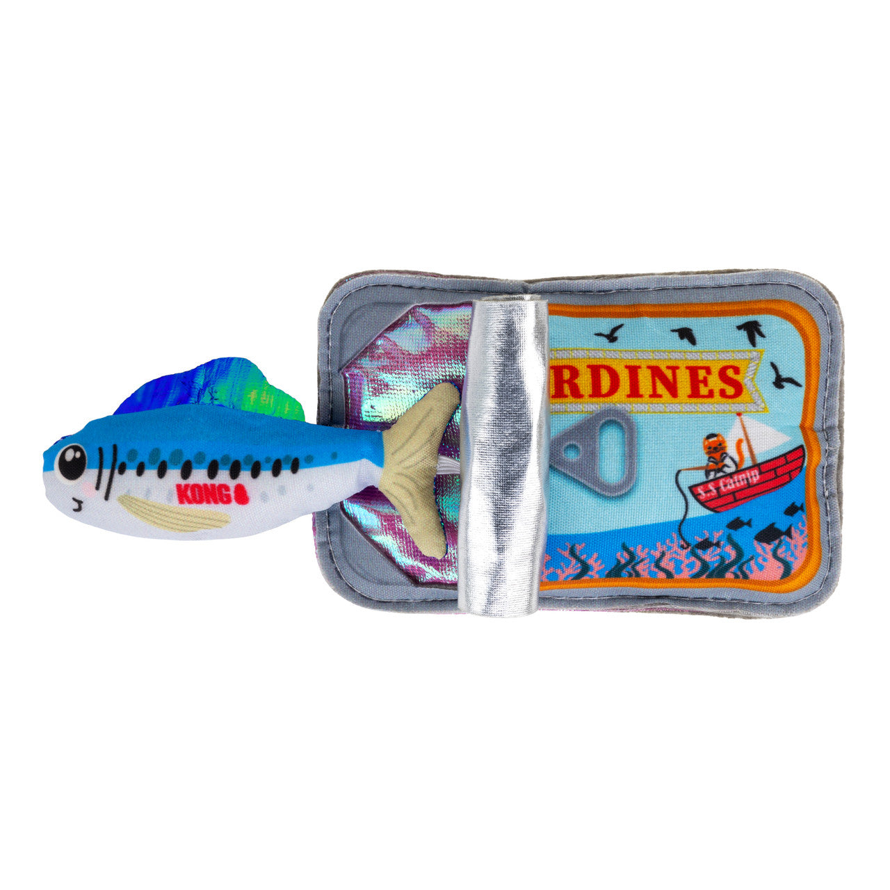 Brinquedo Kong Interativo para Gatos – Sardinha Retrátil com Erva-Gateira