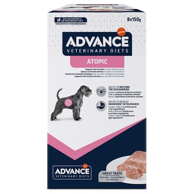 Advance Atopic Veterinary Diets comida húmida para cães | Pack (Saqueta) | 8 x 150 g - DOGGIE STORE