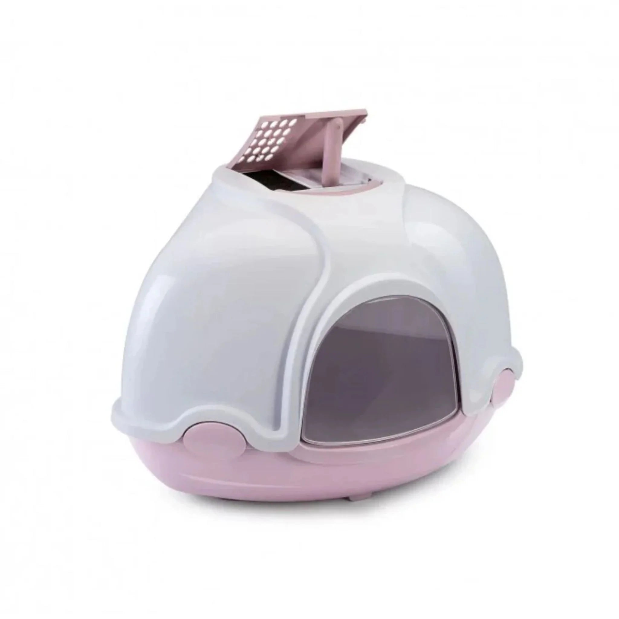 Imac Ginger Litter Tray + Scoop, White/Pink