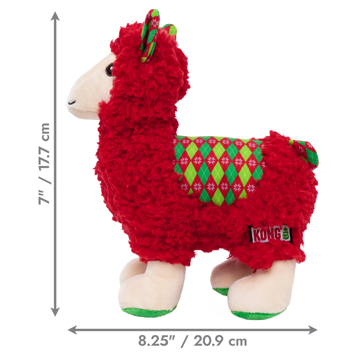 KONG Holiday Sherps Llama Red Medium - Brinquedo de Natal para Cão