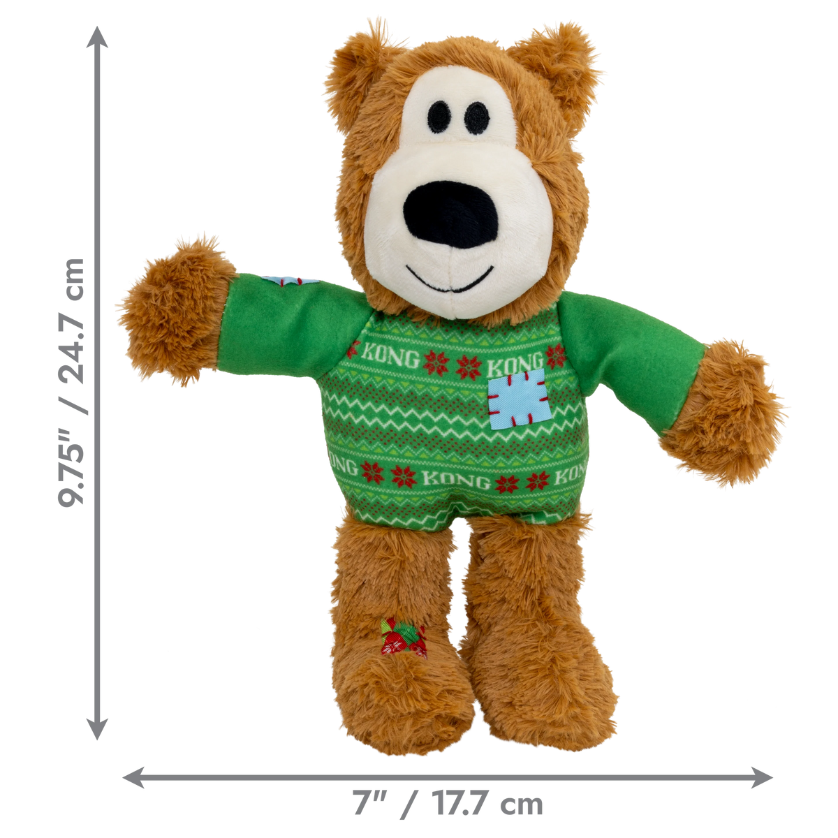 KONG Holiday Wild Knots Sweater Bear – Brinquedo de Natal para Cão