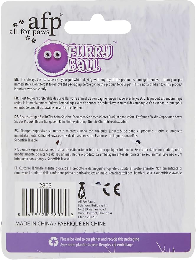 Brinquedo para Gato Furry Ball Fluffy Ball com Catnip - Laranja
