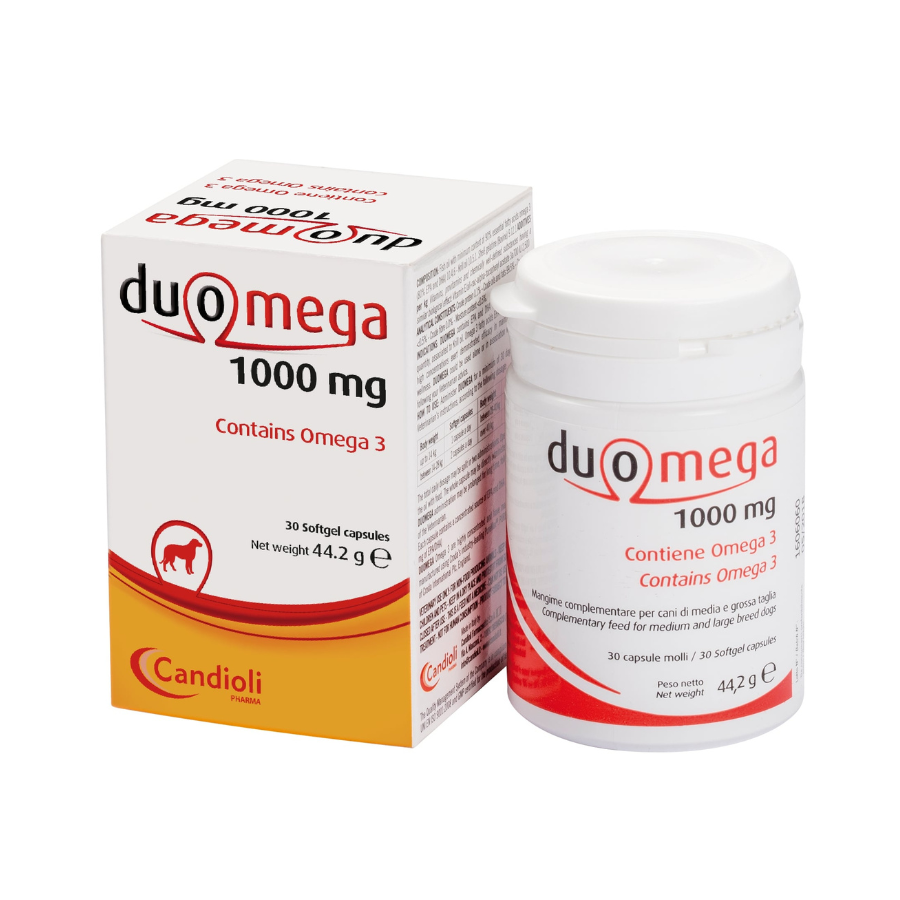 Candioli Duomega 1000 mg 30 cápsulas gelatinosas | Omega-3 para Cães de Raças Médias e Grandes