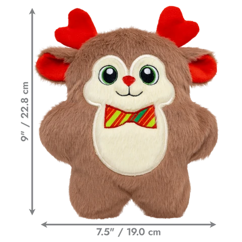 KONG Holiday Snuzzles Bow Tie Reindeer – Brinquedo de Natal para Cão