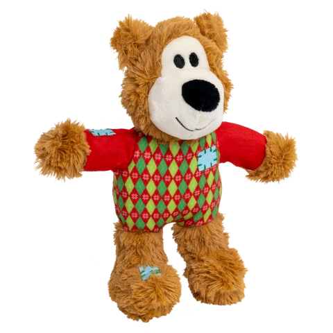 KONG Holiday Wild Knots Sweater Bear – Brinquedo de Natal para Cão