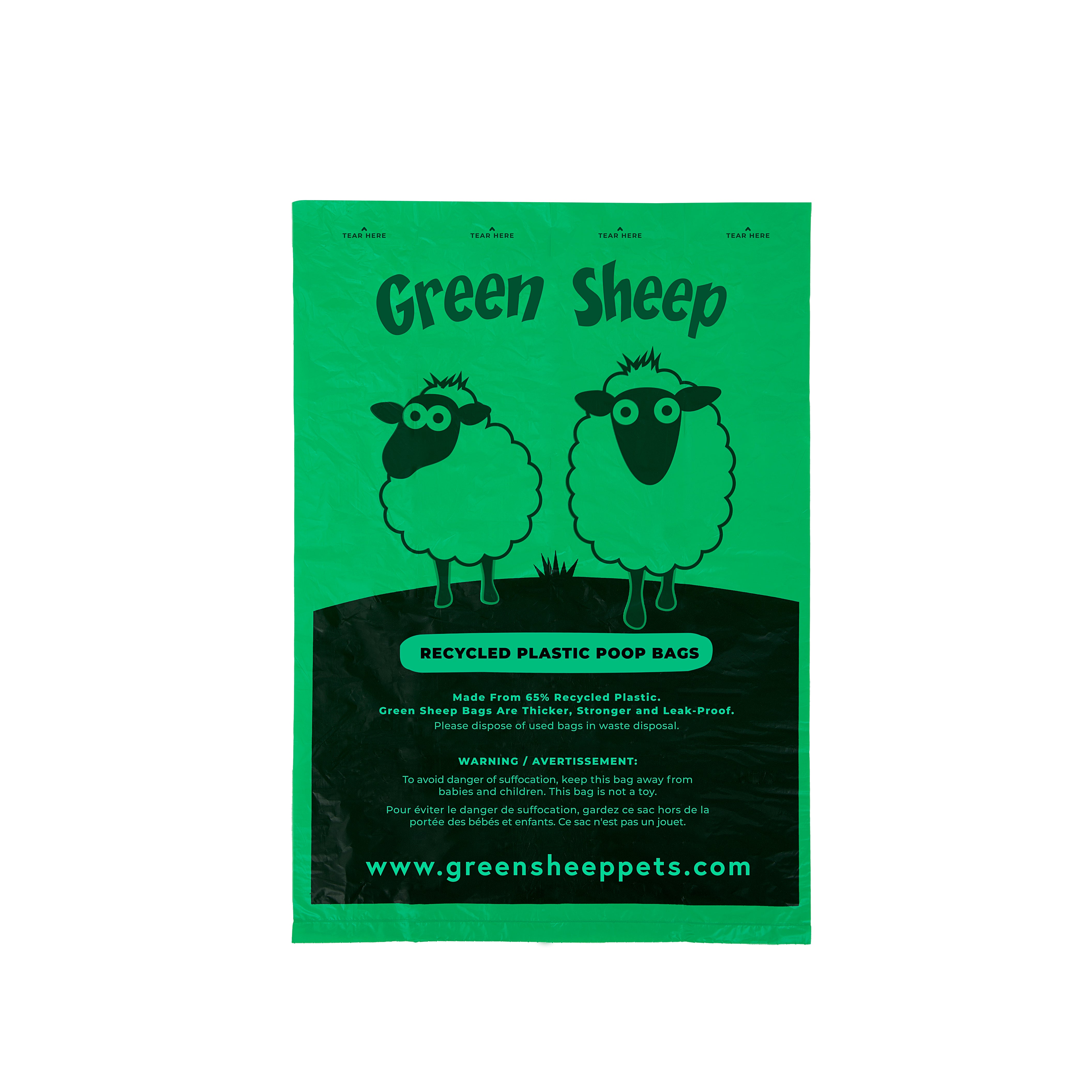Green Sheep - Sacos para Dejetos Perfumados a Morango – 60 unidades