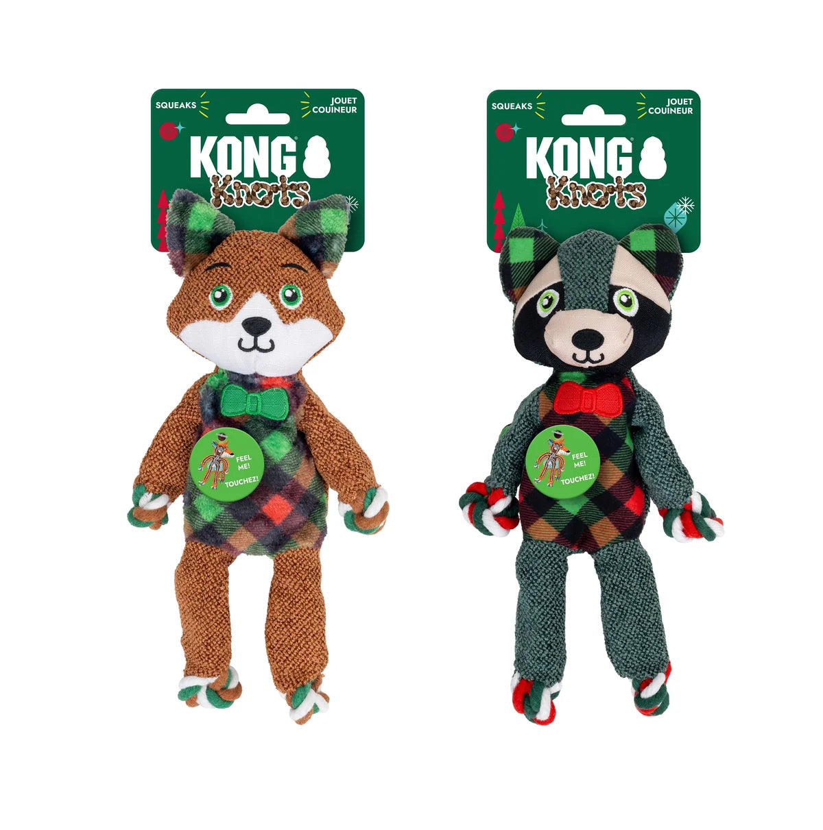 KONG Holiday Floppy Knots Dapper – Brinquedo para Cão, S/M