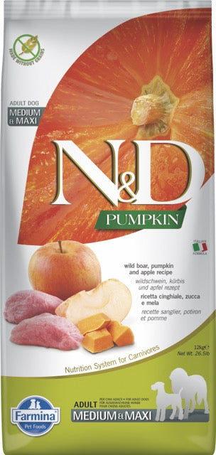 Farmina N&D Pumpkin Adult Medium&Maxi Wild Boar&Apple