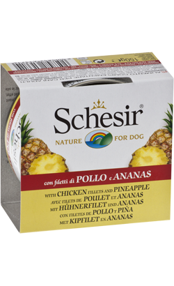 Schesir Dog Filete de Frango com Ananas em Gelatina | Wet (Lata) | 10 x 150 g