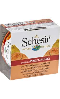 Schesir Dog Filete de Frango com Papaia em Gelatina | Wet (Lata) | 10 x 150 g