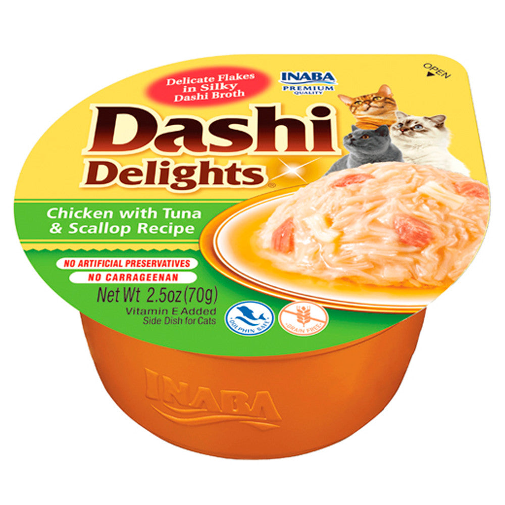 Alimento húmido de frango, atum e vieiras para gato - Dashi Delights - Churu