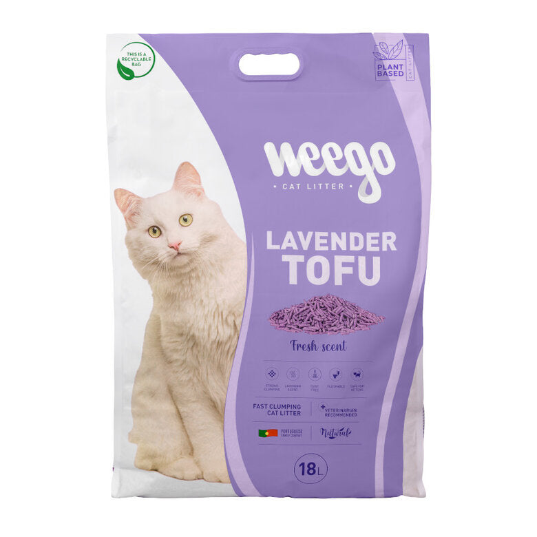 Weego Areia de Tofu Aglomerante para Gatos – Lavanda