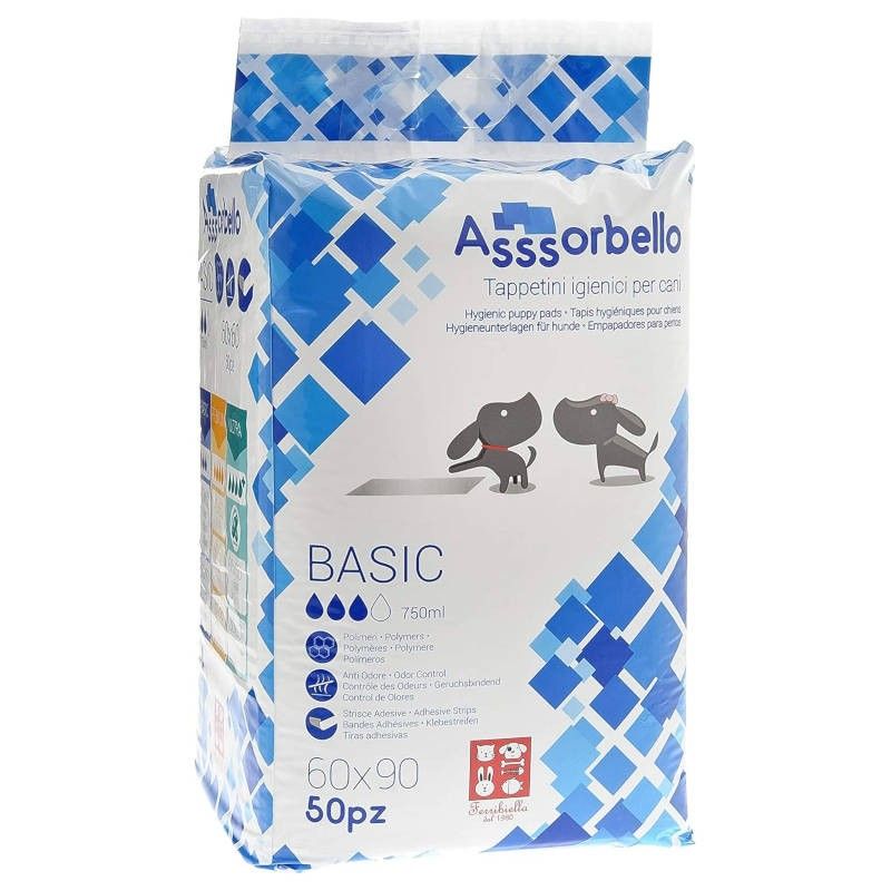 Tapetes Higiénicos Absorventes Asssorbello Basic - Ferribiella (60X90 - 50 unidades)