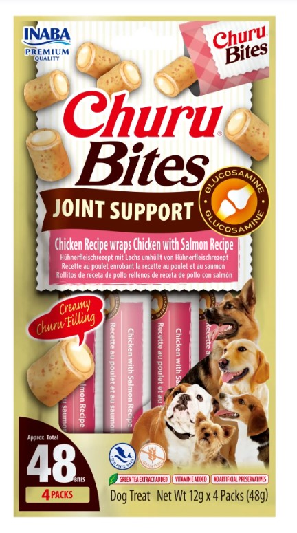 Churu Dog Bites Joint Support | 4 x 12g Frango & Salmão
