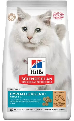 Hill's Science Plan Cat Adult Hypoallergenic com Ovo e Inseto