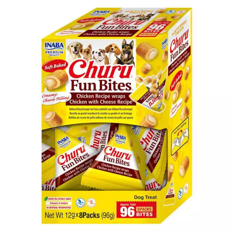 Churu Dog Fun Bites recheados com creme de galinha e queijo | 96g