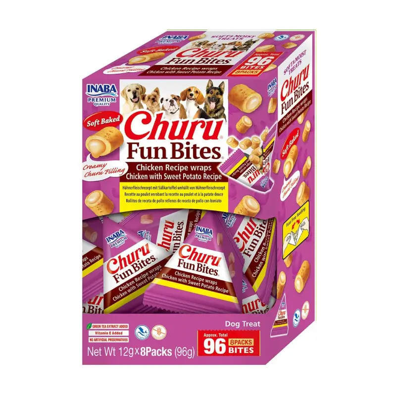 Churu Dog Fun Bites filled with chicken and sweet potato cream | 96g