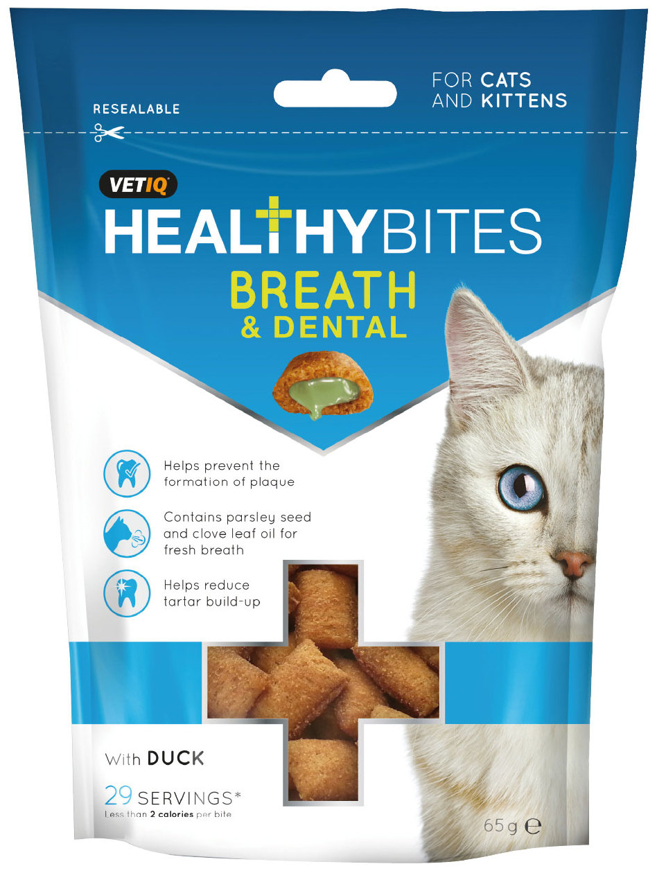 Mark & Chappell Healthybites Breath & Dental de Pato para Gatos e Gatinhos | 65g