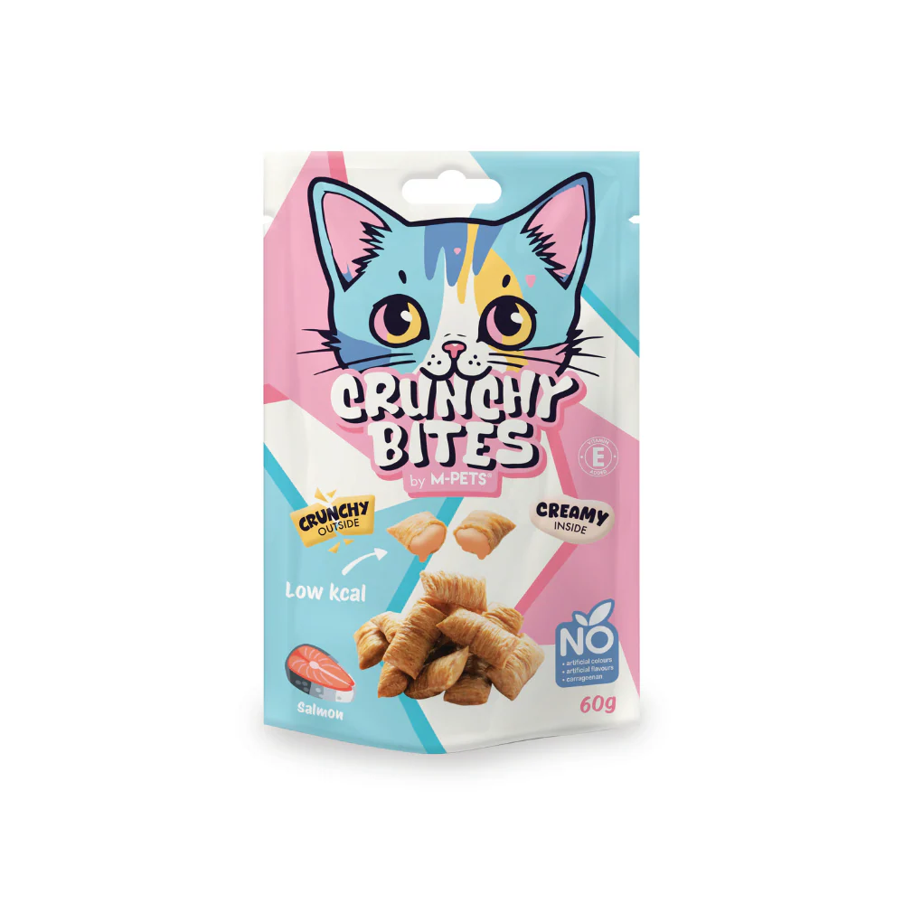 M-Pets Crunchy Bites Cat Snack Salmão - 60 gr