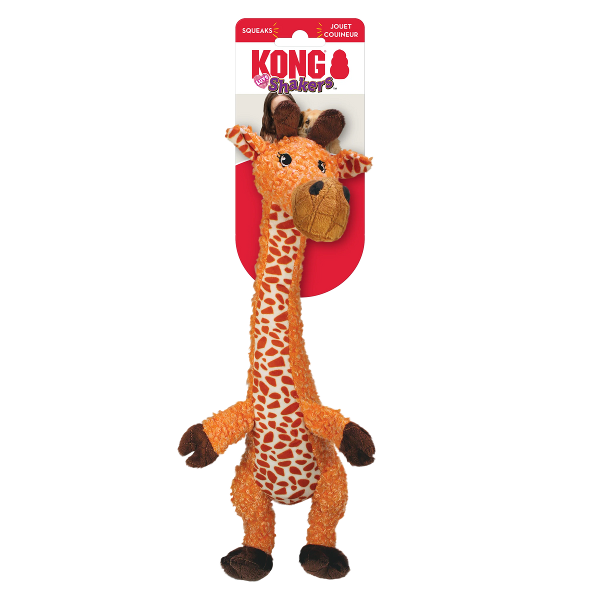 KONG Shakers Luv’s – Girafa de Peluche para Cães | L