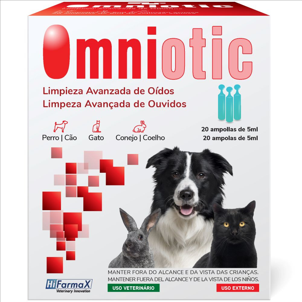 Omniotic - Ampolas para cão, gato, coelho 20x 5ml