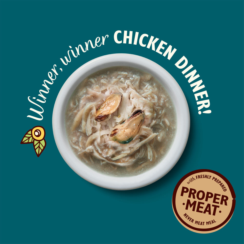 Lily's Kitchen Shredded Fillets - Alimento húmido para gatos - Frango e mexilhão