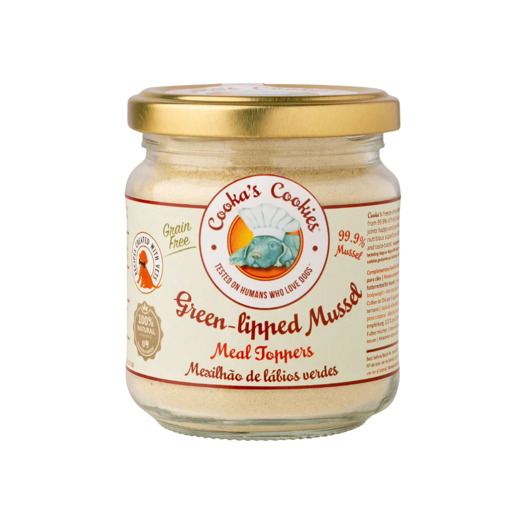 Cooka's Cookies suplemento alimentar para cães e gatos - Green-Lipped Mussel 55g