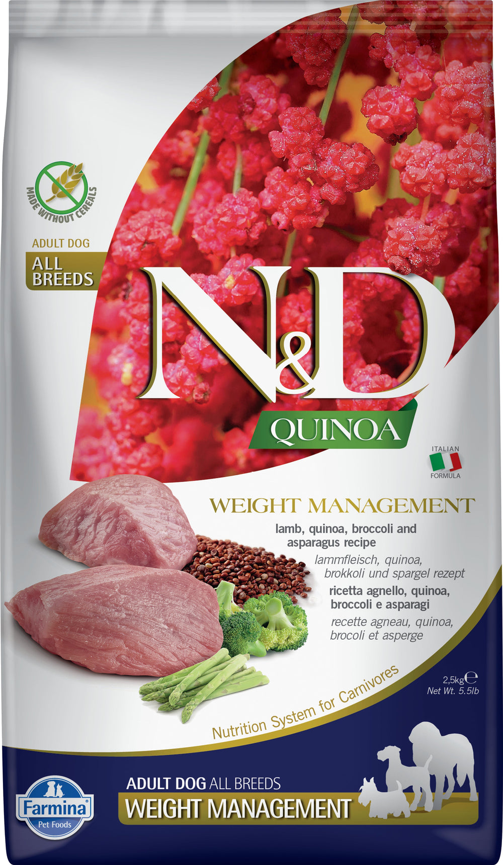 Farmina N&D Quinoa Weight Management - Ração seca para cão adulto com excesso de peso - Cordeiro