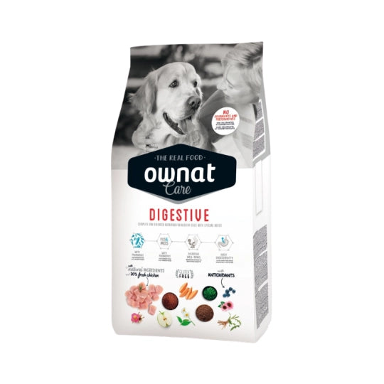 Ownat Care Digestive - Ração seca para cães com sensibilidades digestivas- Frango