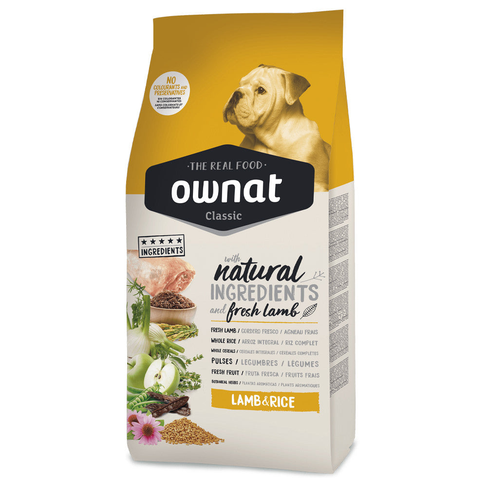 Ownat Classic Lamb & Rice - Ração seca para cão adulto - Cordeiro e arroz