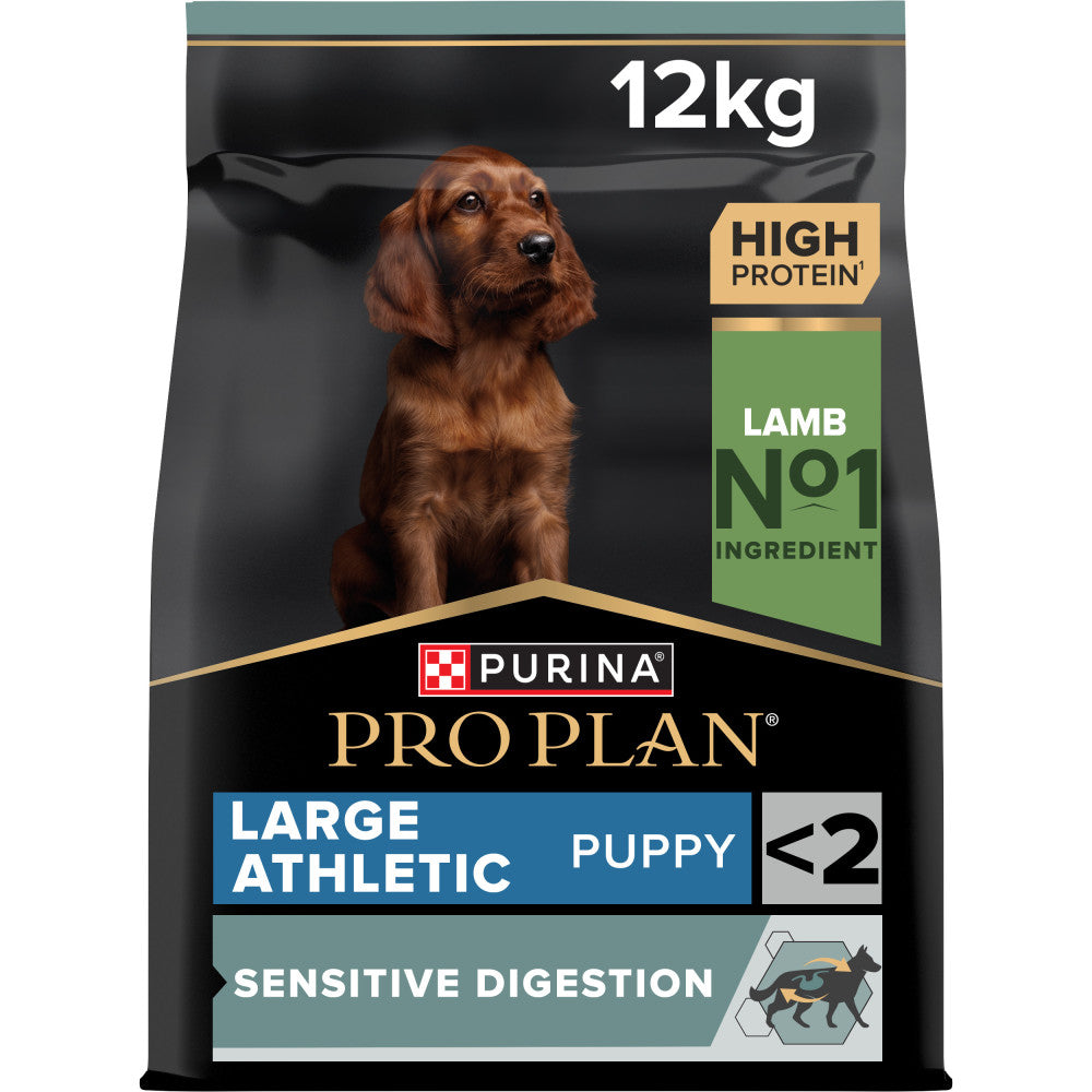 Pro Plan Sensitive Digestion Large Athletic Puppy - Ração seca para cachorro grande e atlético com sensibilidade digestiva - Borrego 12 Kg