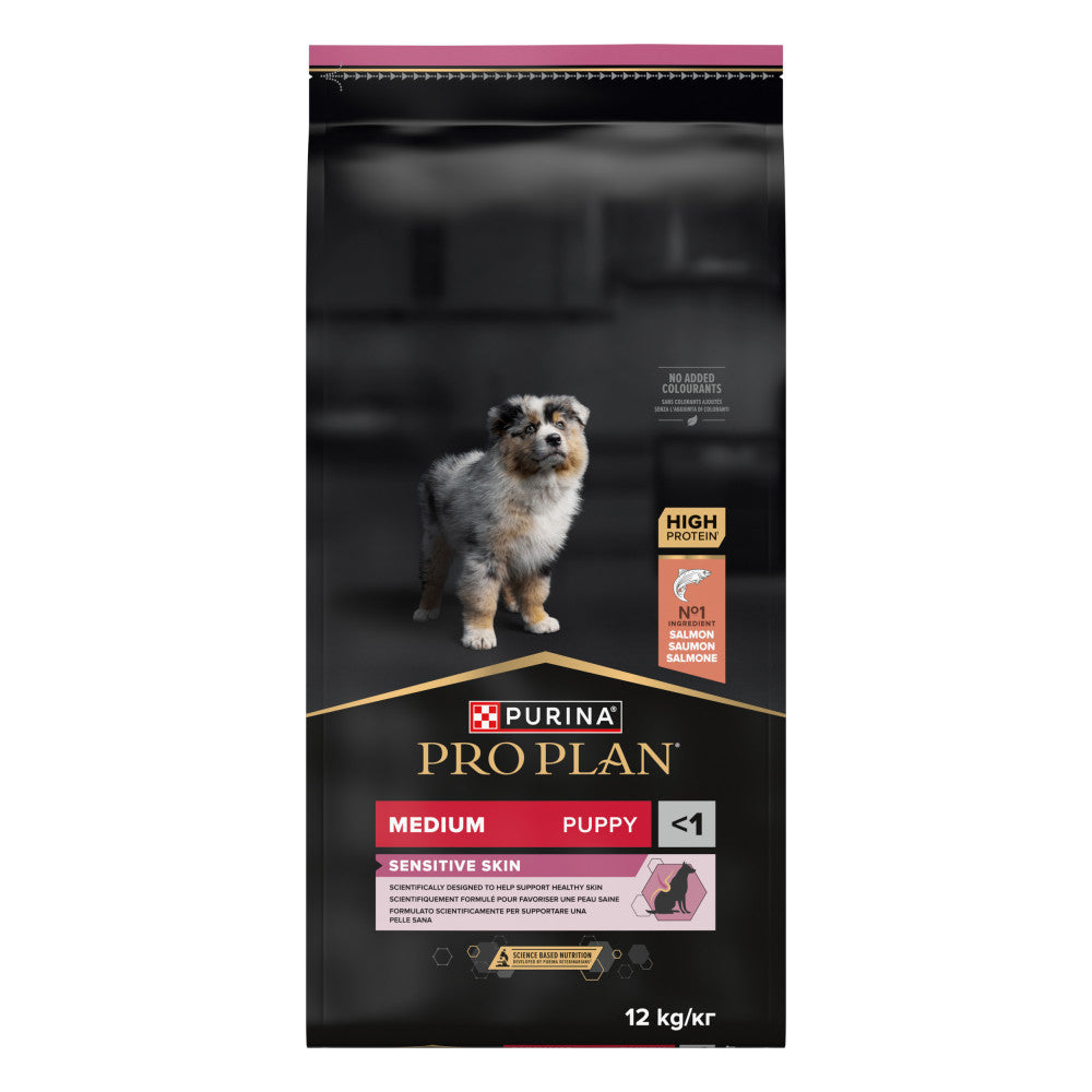 Pro Plan Sensitive Skin Medium Puppy - Ração seca para cachorro médio com pele sensível - Salmão
