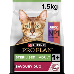 Pro Plan Cat OptiSavour Sterilised Adult Dual Flavour Duck & Liver | 1,5 kg