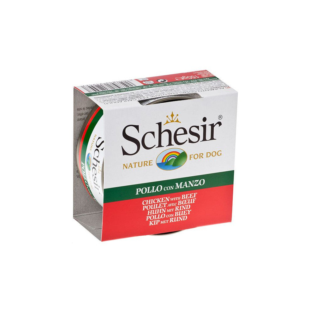Schesir Cão Filete de Frango com Carne em Gelatina 150 g