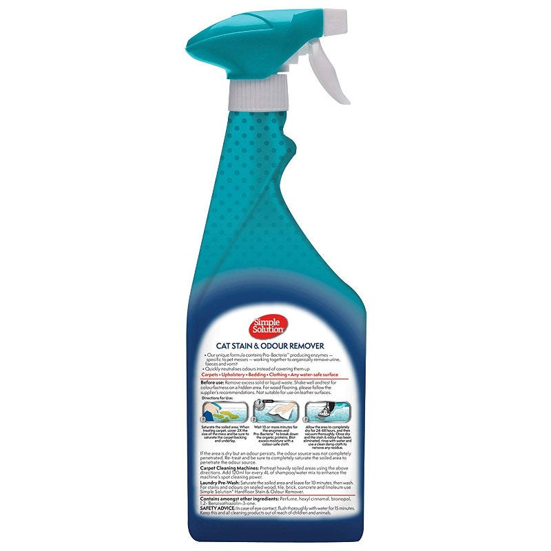 Simple Solution Stain & Odour Remover Urine Cat 750ml - DOGGIE STORE