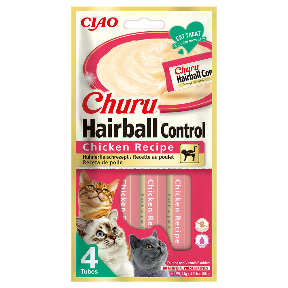Snack líquido de frango para gatos - Churu Hairball Control
