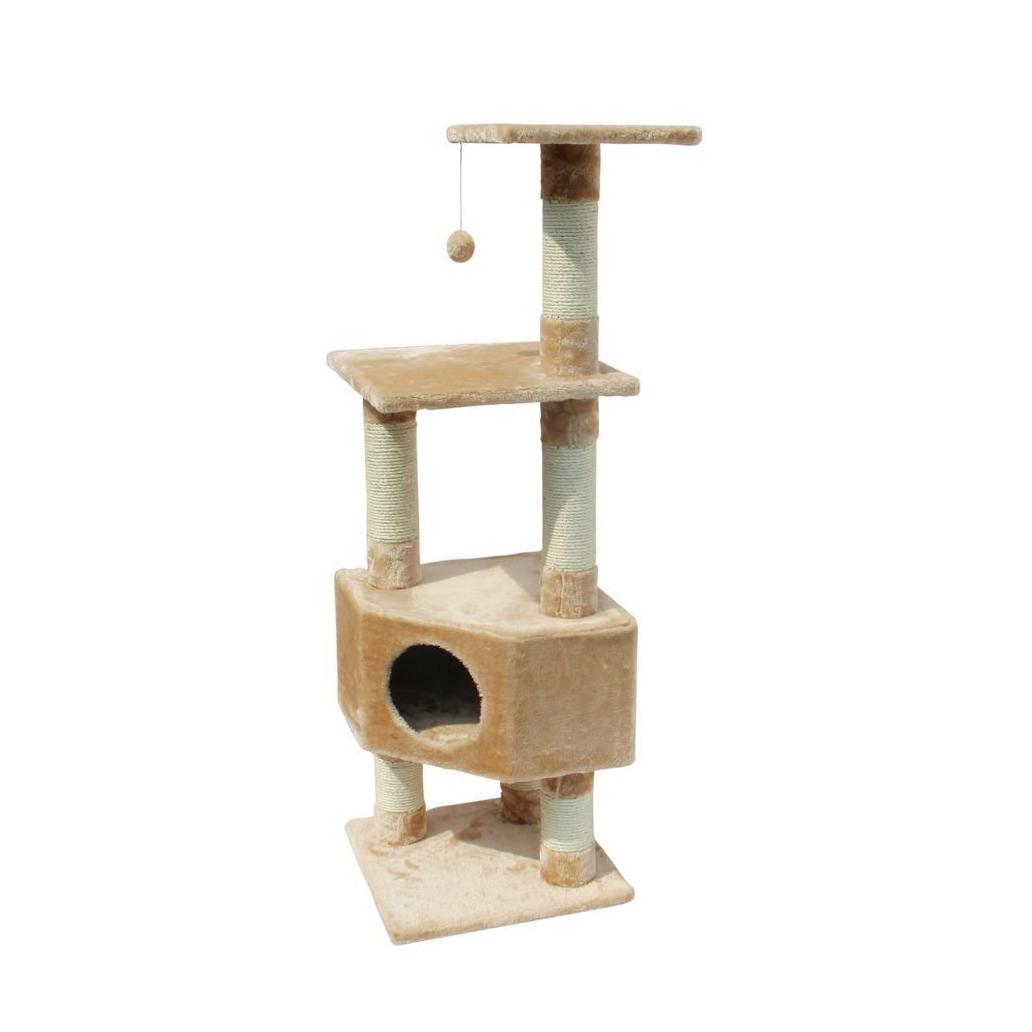 Torre para Gatos Classic ECO Loonaa – Arranhador com Casota, Plataformas e Brinquedo – 44 x 44 x 135 cm