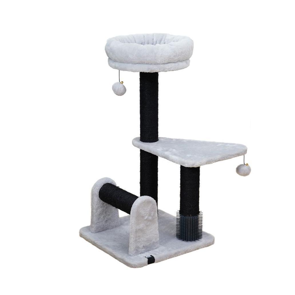 Torre para Gatos FLORIDA - Arranhador com Cama Elevada - 38 x 38 x 69 cm - Cinza