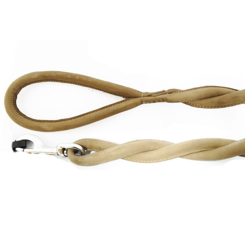Trela de Couro Redonda Dupla | 60cm x 20mm