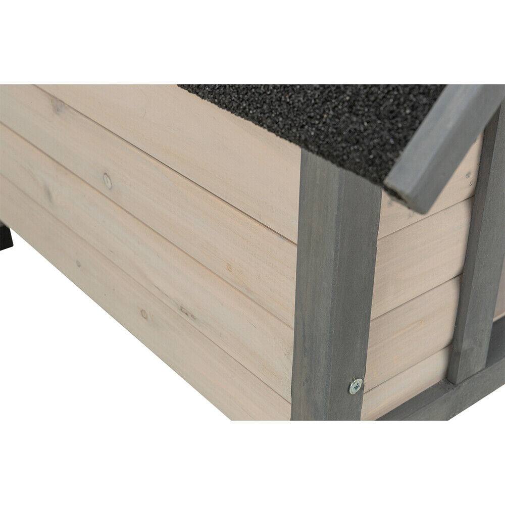 Casota Madeira Natura C/ Telhado 96X105X112 Cm (Cinzento)