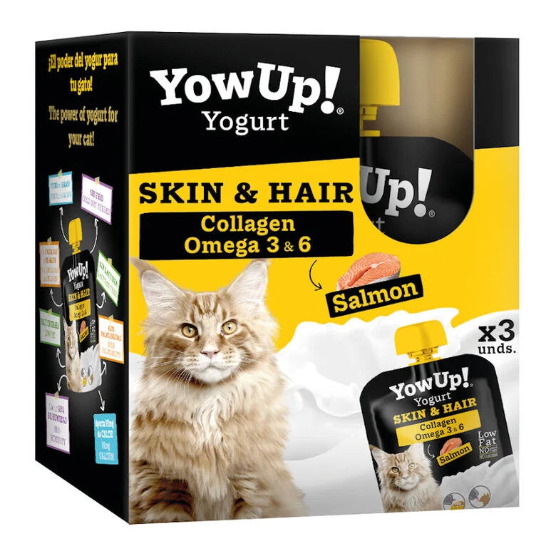YOWUP! SKIN & HAIR IOGURTE DE SALMÃO PARA GATOS | 3x85 gr.