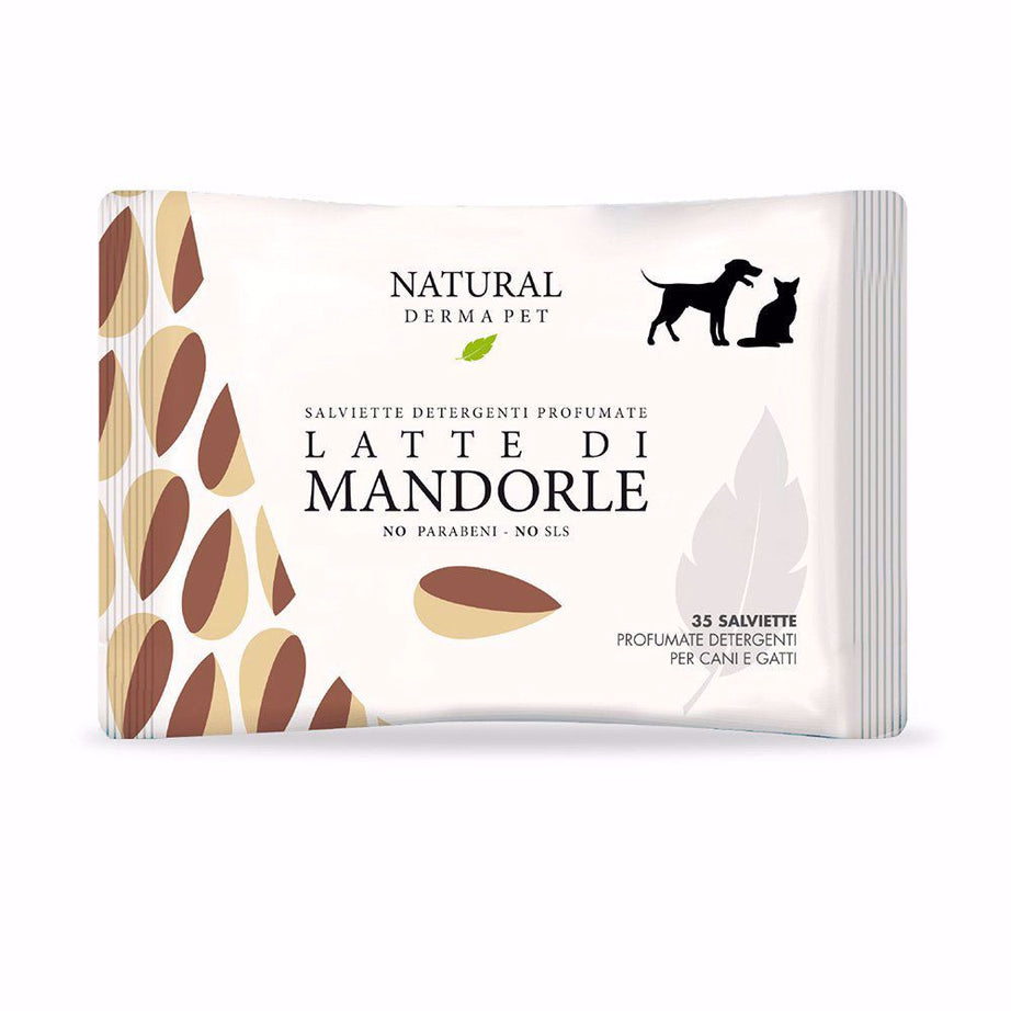 Toallitas húmedas para mascotas Natural Dema con leche de almendras 