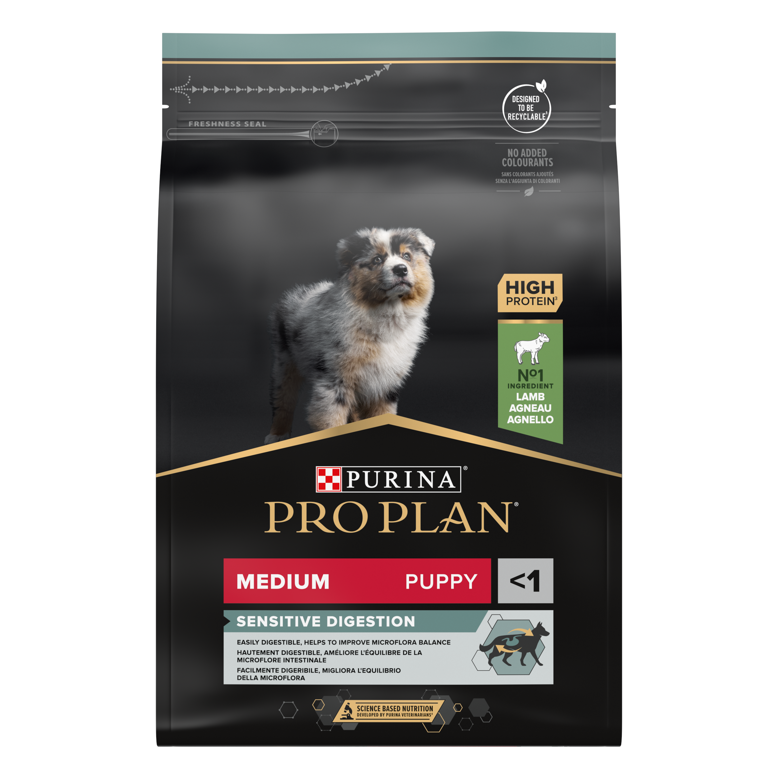Pro Plan Dog Medium Puppy Sensitive Digestion - Ração seca para cachorro de porte médio com sensibilidade digestiva - Borrego