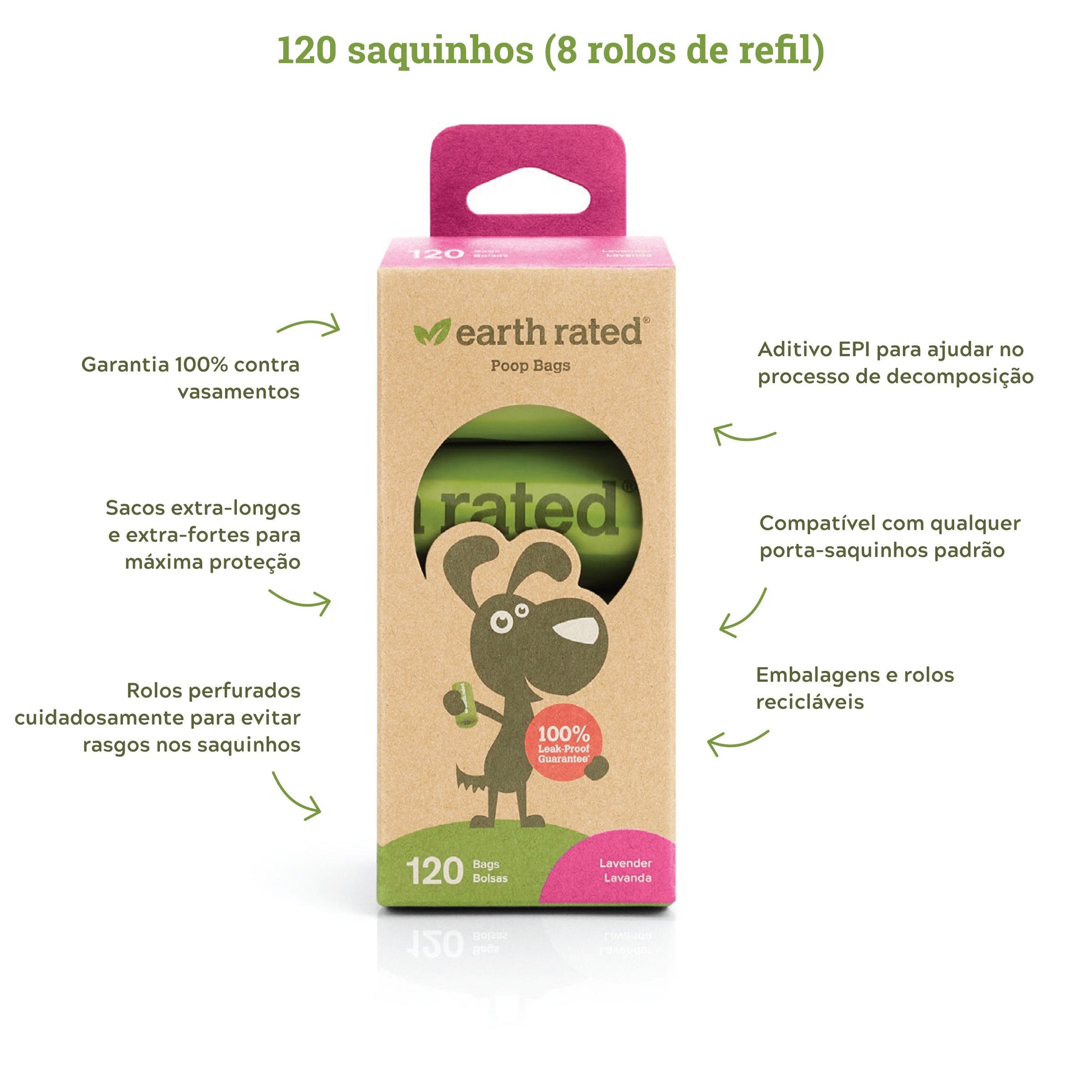 Earth Rated Refill Bio Dog Waste Bags, Lavender