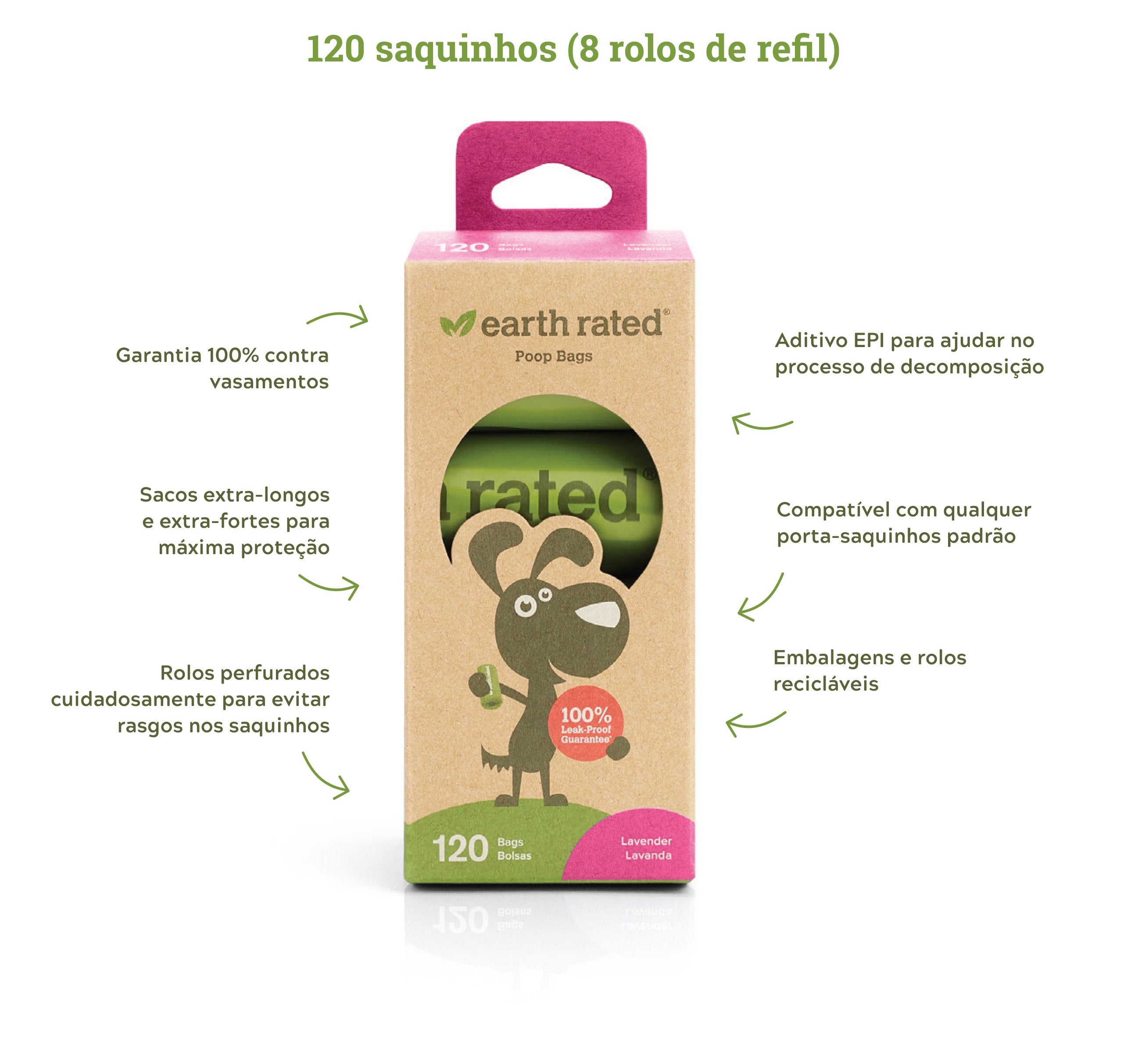 Earth Rated Refill Bio Dog Waste Bags, Lavender