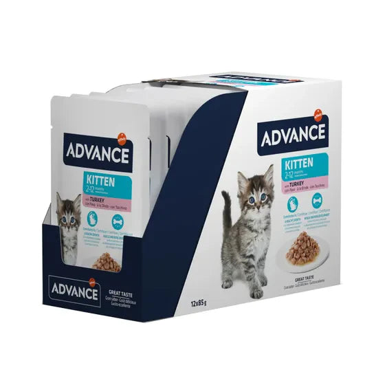 Advance Gato Kitten Chicken | Caixa 12 Saquetas 85 g - DOGGIE STORE