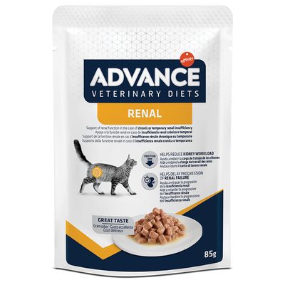 Advance VET Renal - Alimento húmido para gato adulto com insuficiência renal | Pack (Saqueta) | 12 x 85 g - DOGGIE STORE