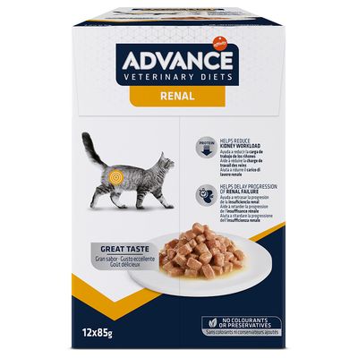 Advance VET Renal - Alimento húmido para gato adulto com insuficiência renal | Pack (Saqueta) | 12 x 85 g - DOGGIE STORE