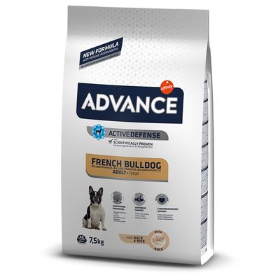 Advance Ração Cão Adulto  - Bulldog Francês | Pato e Arroz | 7,5 kg - DOGGIE STORE