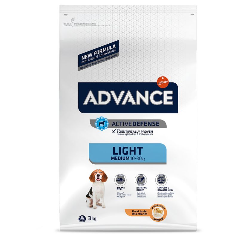 Advance Ração Cão Medium Light Frango & Arroz - DOGGIE STORE